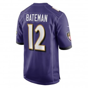 Baltimore Ravens Tröjor Rashod Bateman 12 Nike Lila 2021 NFL Draft - Herr